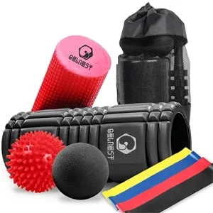 Chiropractic Goleta CA 5 in 1 Foam Roller A physical therapy tools kit with a foam roller, resistance bands, and other therapeutic tools