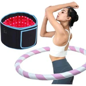 Chiropractic Goleta CA Cabpay Red Light Belt A woman using a hula hoop, showcasing a potential use for a Red Light Belt