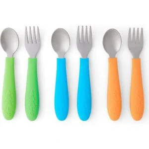 Chiropractic Goleta CA Elk and Friends Kids Silverware with Silicon Handle A set of multi colored Elk and Friends kids silverware