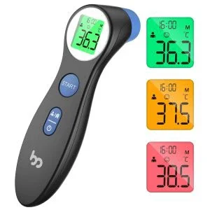 Chiropractic Goleta CA Forehead Thermometer for Adults Kids A Forehead Thermometer with closeup on the display screen